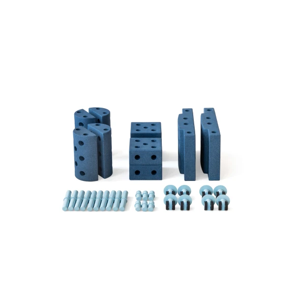 MODU Education set mały – kreatywne klocki rozwijające motorykę dużą deep blue / sky blue