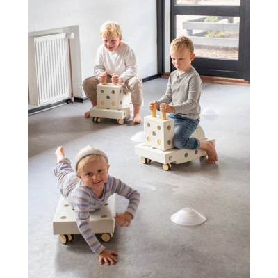 MODU Education set mały – kreatywne klocki rozwijające motorykę dużą sand grey / honey yellow