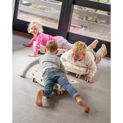 MODU Education set mały – kreatywne klocki rozwijające motorykę dużą sand grey / honey yellow