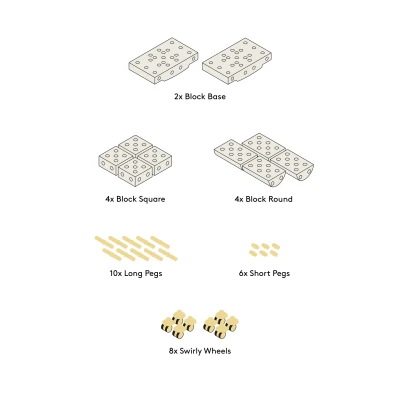 MODU Education set mały – kreatywne klocki rozwijające motorykę dużą sand grey / honey yellow