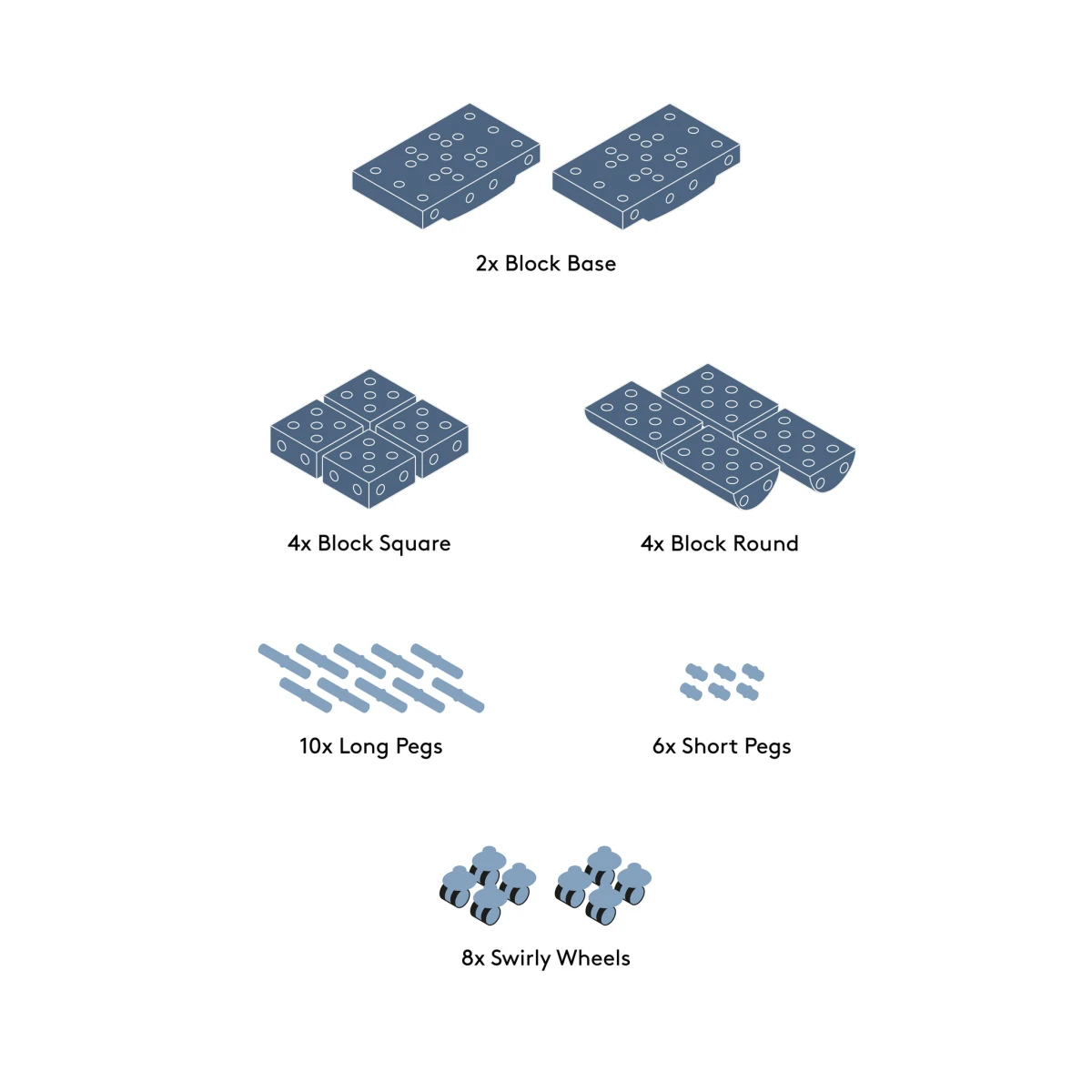 MODU Education set mały – kreatywne klocki rozwijające motorykę dużą deep blue / sky blue