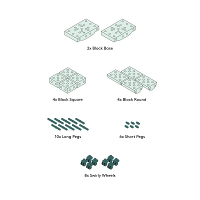 MODU Education set mały – kreatywne klocki rozwijające motorykę dużą ocean mint / forest green