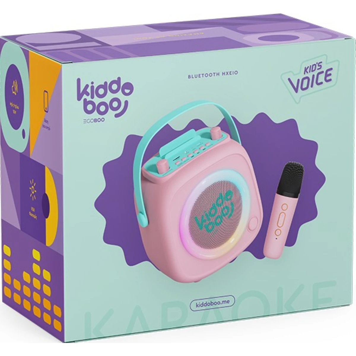 Kiddoboo zestaw karaoke głośnik KidsVoice różowy 3+