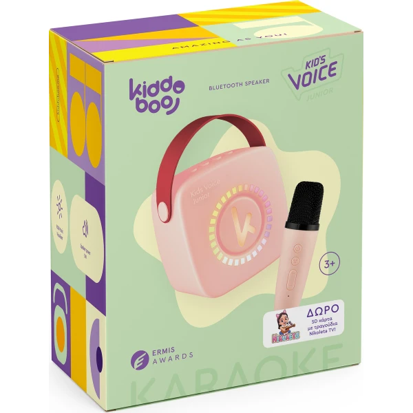 Kiddoboo mini zestaw karaoke głośnik Pink 3+