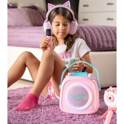 Kiddoboo zestaw karaoke głośnik KidsVoice różowy 3+