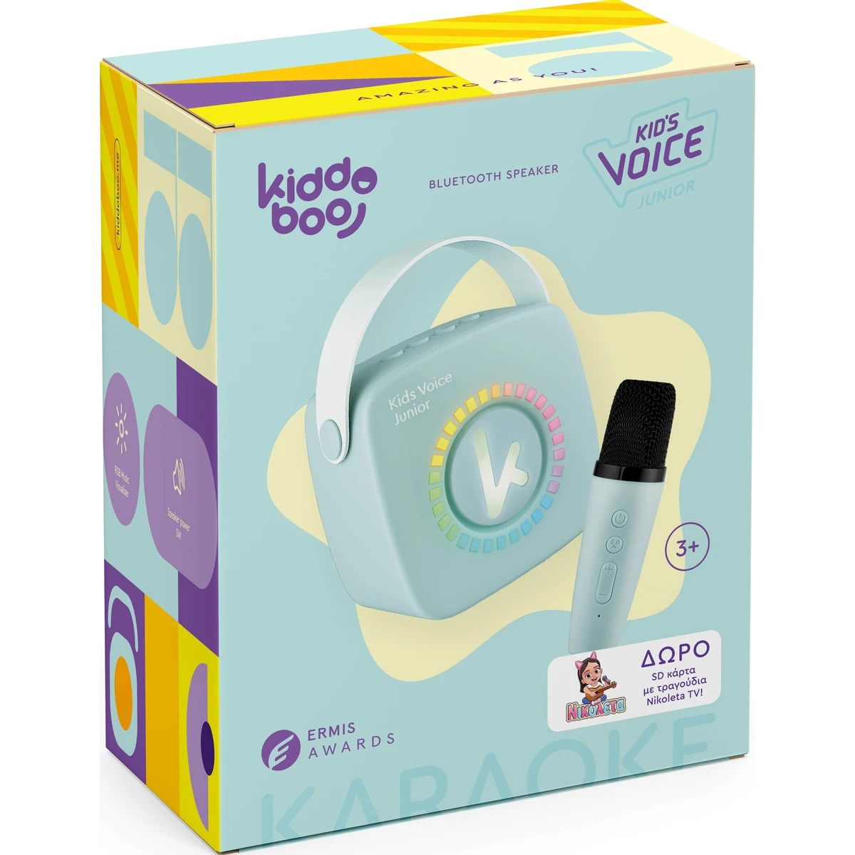 Kiddoboo mini zestaw karaoke głośnik Blue 3+