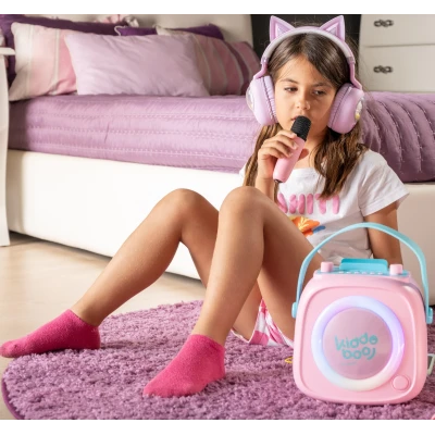 Kiddoboo zestaw karaoke głośnik KidsVoice różowy 3+