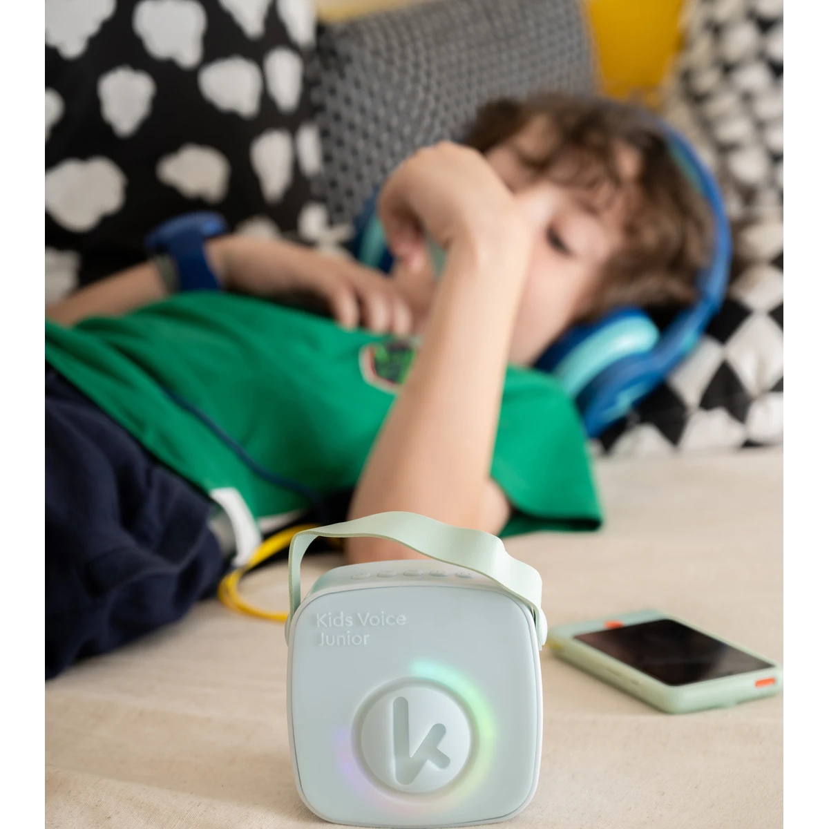 Kiddoboo mini zestaw karaoke głośnik Blue 3+