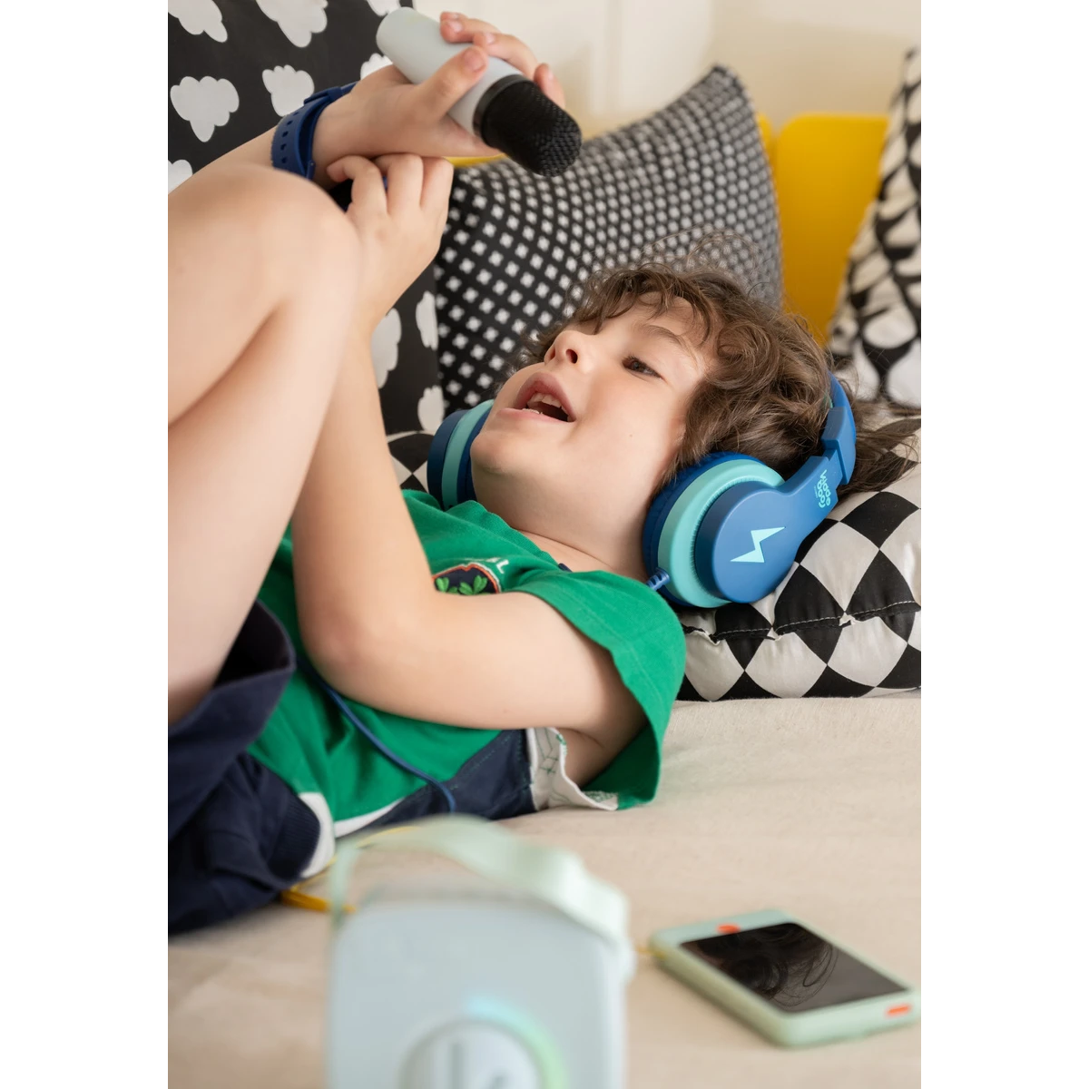 Kiddoboo mini zestaw karaoke głośnik Blue 3+