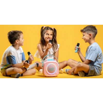 Kiddoboo zestaw karaoke głośnik KidsVoice różowy 3+