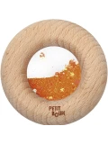 Petit Boum Drewniana zabawka sensoryczna do rączki Donut Calm Pomarańczowy 6m+