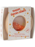 Petit Boum Drewniana zabawka sensoryczna do rączki Donut Calm Pomarańczowy 6m+