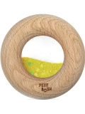 Petit Boum Drewniana zabawka sensoryczna do rączki Donut Calm Żółty 6m+