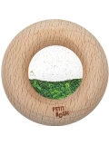 Petit Boum Drewniana zabawka sensoryczna do rączki Donut Calm Zielony 6m+