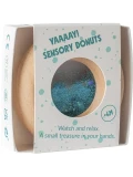 Petit Boum Drewniana zabawka sensoryczna do rączki Donut Calm Turkusowy 6m+