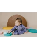 Petit Boum Drewniana zabawka sensoryczna do rączki Donut Calm Turkusowy 6m+