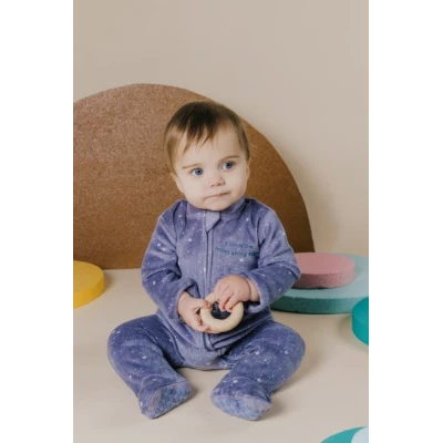 Petit Boum Drewniana zabawka sensoryczna do rączki Donut Calm Niebieski 6m+