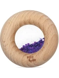 Petit Boum Drewniana zabawka sensoryczna do rączki Donut Calm Fioletowy 6m+