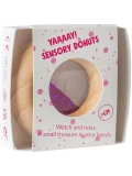 Petit Boum Drewniana zabawka sensoryczna do rączki Donut Calm Różowy 6m+