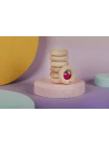 Petit Boum Drewniana zabawka sensoryczna do rączki Donut Calm Różowy 6m+
