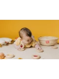Petit Boum Drewniana zabawka sensoryczna do rączki Donut Calm Różowy 6m+