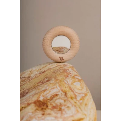 Petit Boum Drewniana zabawka sensoryczna do rączki Reflect Donut- świat odbić 6m+