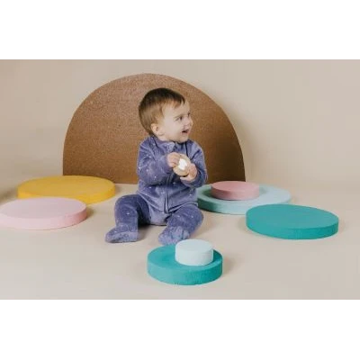Petit Boum Drewniana zabawka sensoryczna do rączki Reflect Donut- świat odbić 6m+