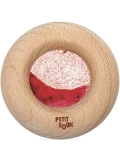 Petit Boum Drewniana zabawka sensoryczna do rączki Donut Calm Czerwony 6m+