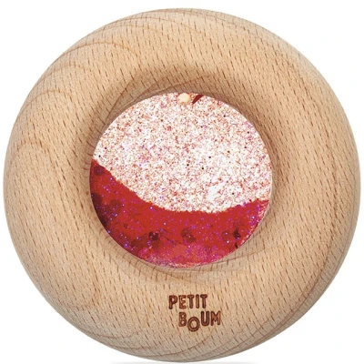 Petit Boum Drewniana zabawka sensoryczna do rączki Donut Calm Czerwony 6m+
