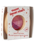 Petit Boum Drewniana zabawka sensoryczna do rączki Donut Calm Czerwony 6m+
