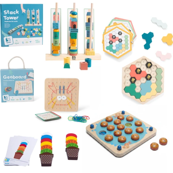 BS Toys Zestaw 5 Gier Edukacyjnych Single Player Kup 4 1 Gratis 4-8 LAT