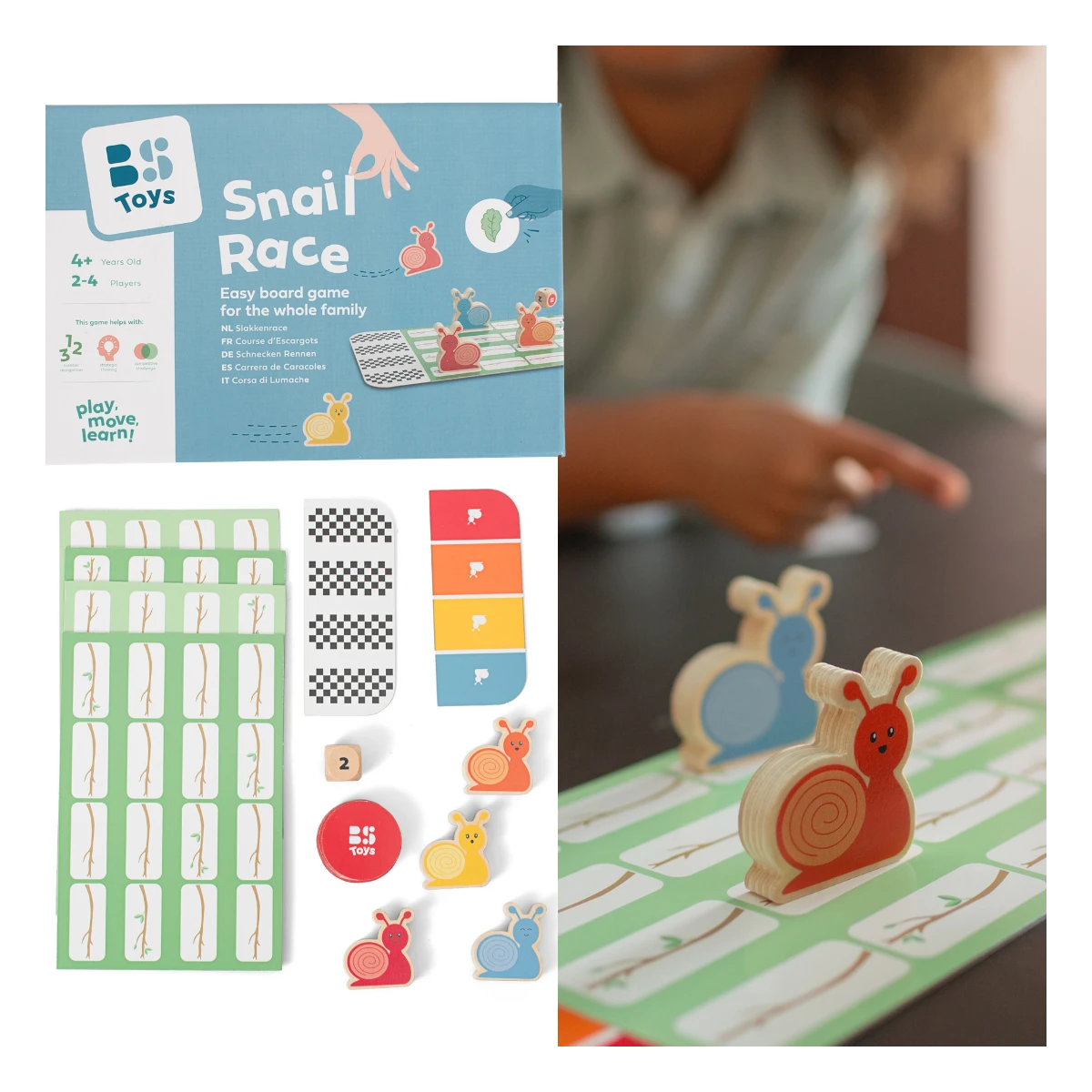 BS Toys Wyścig Ślimaków – emocjonująca gra planszowa 2–4 graczy 4+ FSC®