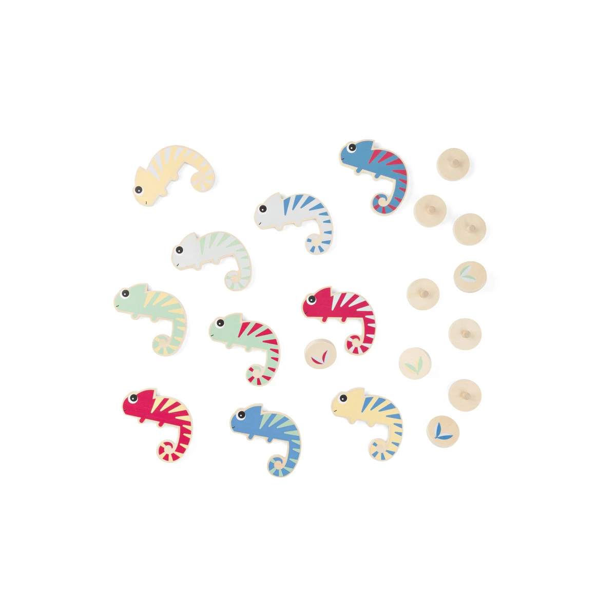 BS Toys Kameleon Drewniana gra pamięciowa 3 Poziomy Trudności | FSC® 4+