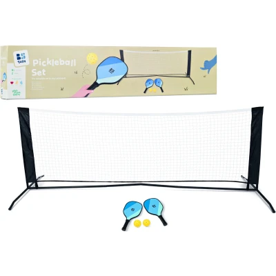 BS Toys Zestaw do Pickleballa dla Dzieci i Dorosłych – 2 Rakietki Drewniane + Siatka + Piłki + Torba | FSC® | wiek 8+