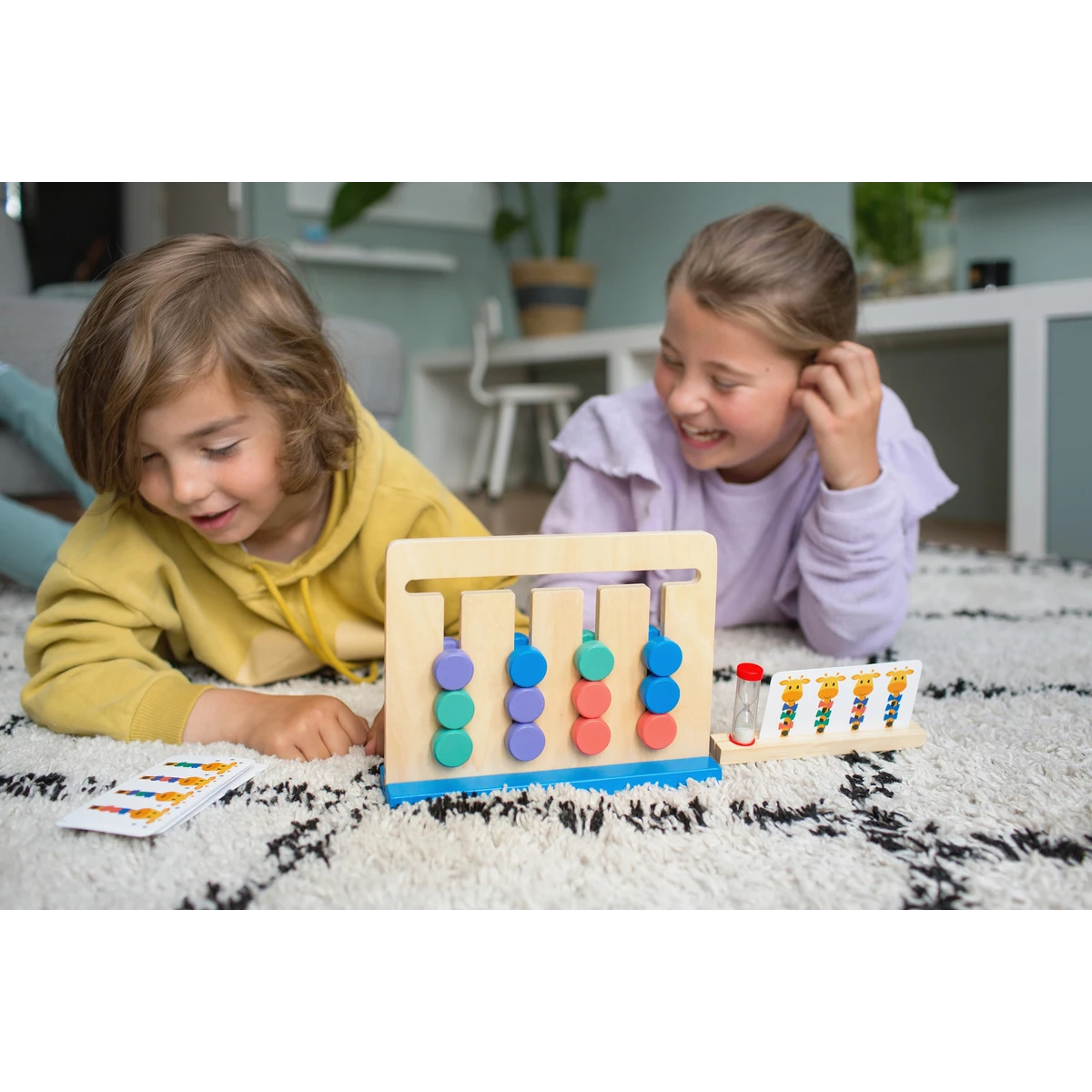 BS Toys Układanka Logiczna Żyrafa z Klepsydrą 4+ gra na spostrzegawczość i skupienie