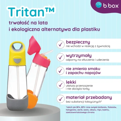 B.BOX Zestaw Mini Lunchbox + Butelka tritanowa ze słomką 450 ml Indigo Rose b.box