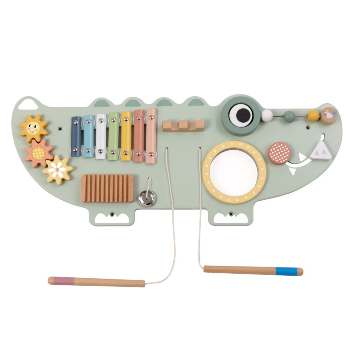 TOOKY TOY Drewniana Tablica Manipulacyjna Krokodyl 3 el.