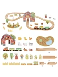 TOOKY TOY Drewniana Kolejka Farma Zestaw 48 el.