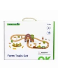 TOOKY TOY Drewniana Kolejka Farma Zestaw 48 el.