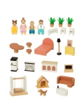 TOOKY TOY Drewniana Rezydencja dla Lalek 25 Elementów