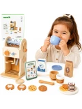 TOOKY TOY Drewniany Zestaw Do Kawy - Ekspres Baristy
