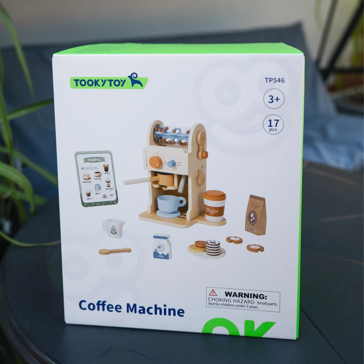 TOOKY TOY Drewniany Zestaw Do Kawy - Ekspres Baristy