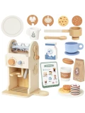 TOOKY TOY Drewniany Zestaw Do Kawy - Ekspres Baristy
