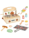 TOOKY TOY Drewniana Kuchnia z Grillem i Akcesoriam