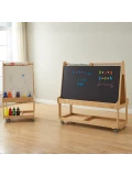 MASTERKIDZ Tablica Dwustronna Suchościeralna Sztaluga 3w1 Na Kółkach