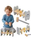 Viga PolarB Drewniana Przebijanka Wbijanka z Młoteczkiem Pingwinek Montessori