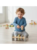 Viga PolarB Drewniana Przebijanka Wbijanka z Młoteczkiem Pingwinek Montessori
