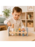 Viga PolarB Drewniana Przebijanka Wbijanka z Młoteczkiem Pingwinek Montessori
