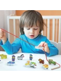 VIGA Drewniana Przeplatanka Klocki Farma do Nawlekania Montessori