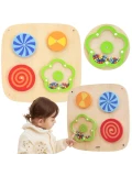 VIGA Drewniana Tablica Manipulacyjna Ścienna Panel Sensoryczny Montessori